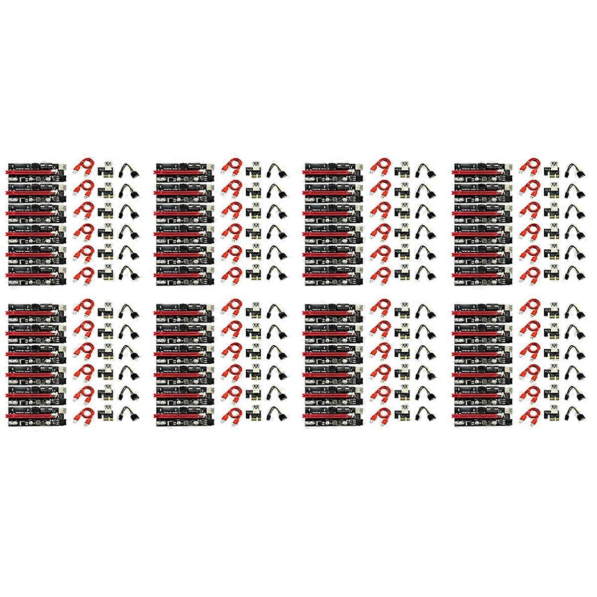 48Pcs VER009 USB 3.0 PCI-E Riser VER 009S Express 1X to 16X Extender Riser Adapter Card SATA 15Pin t
