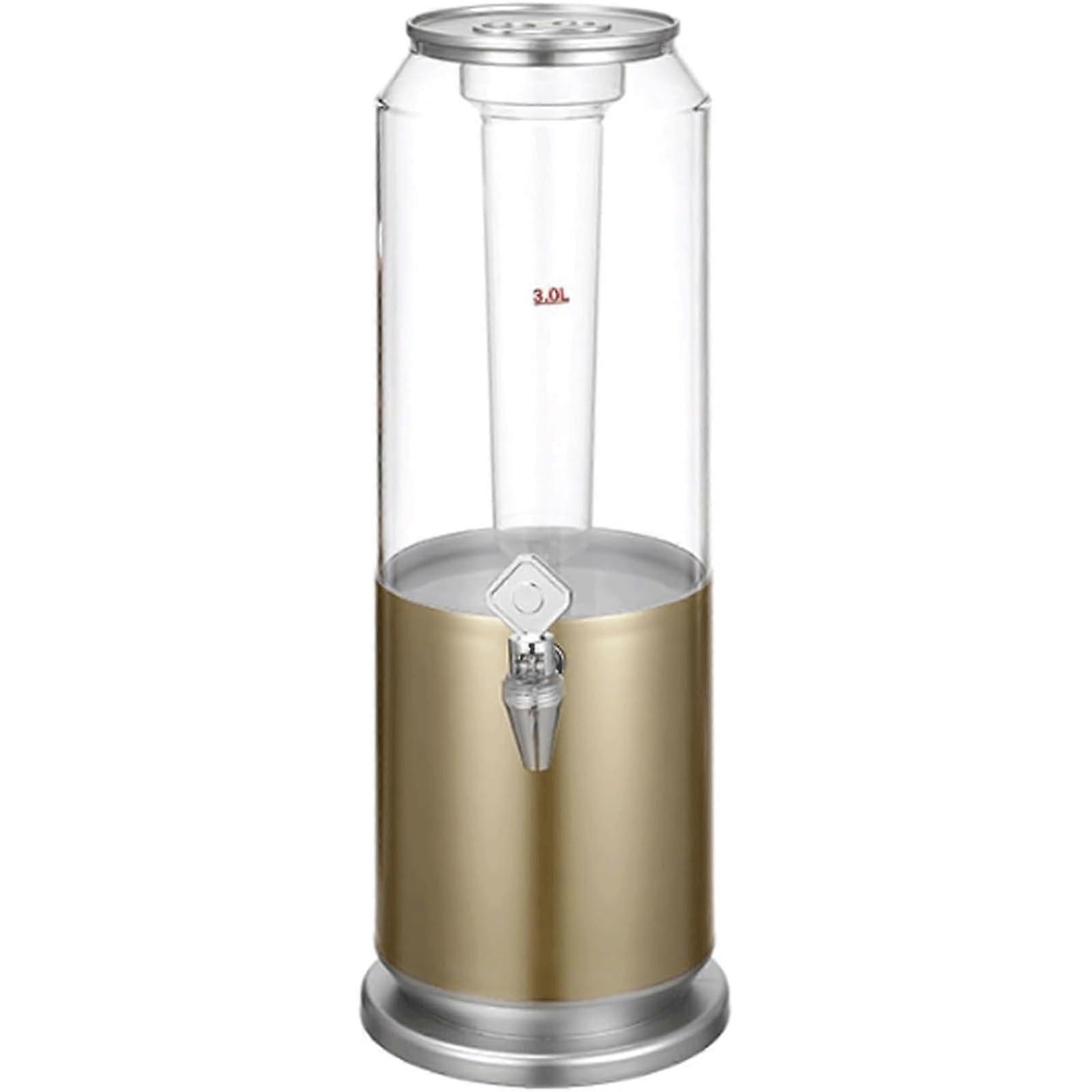 3L/101oz Beer Tower - Creative Tabletop Beverage Dispenser In Can Form For Beer Liquor Wine And Cold Drinks - Gold