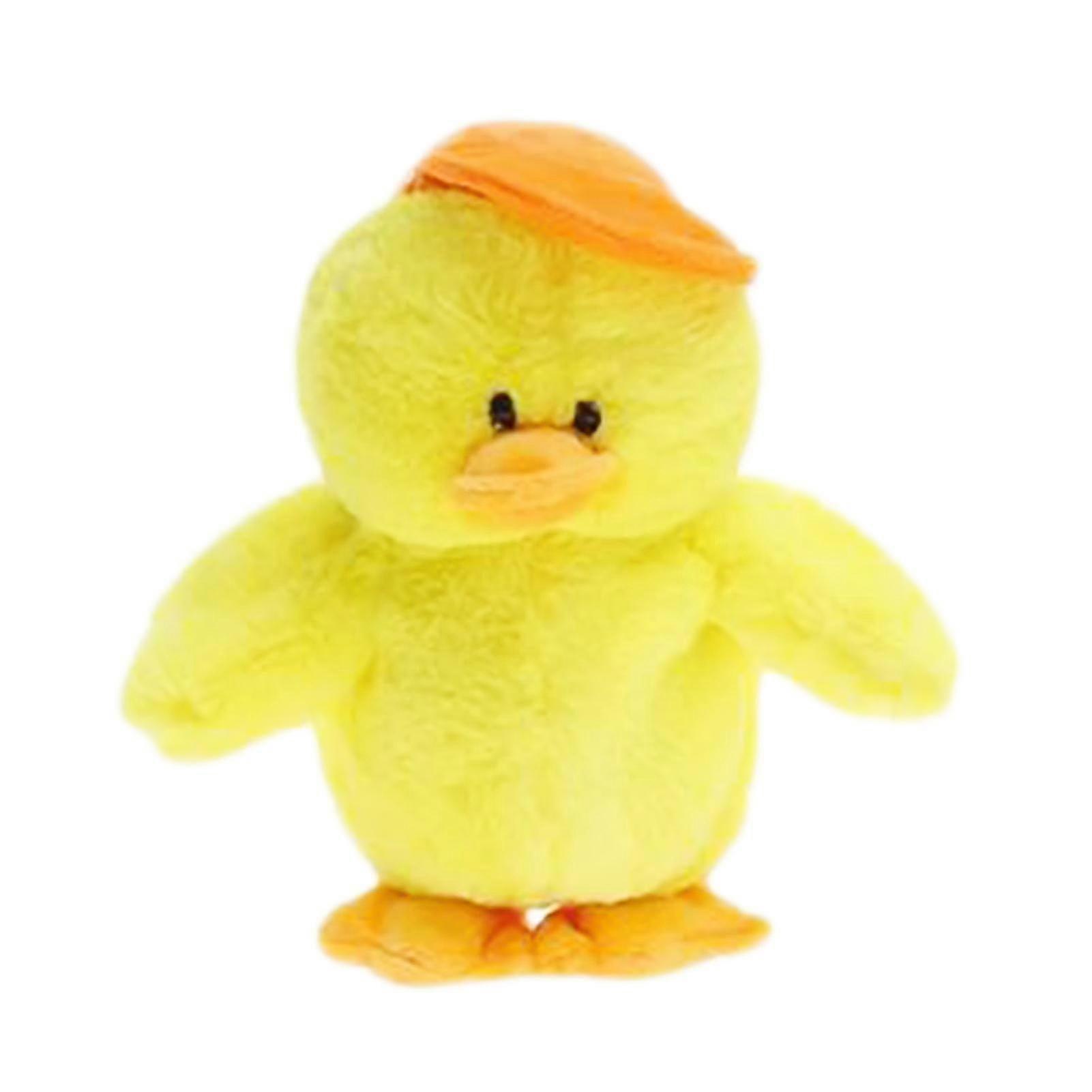Duck plush toy, about 20 cm, small and portable, can rap, walk and change voice to cultivate abilities