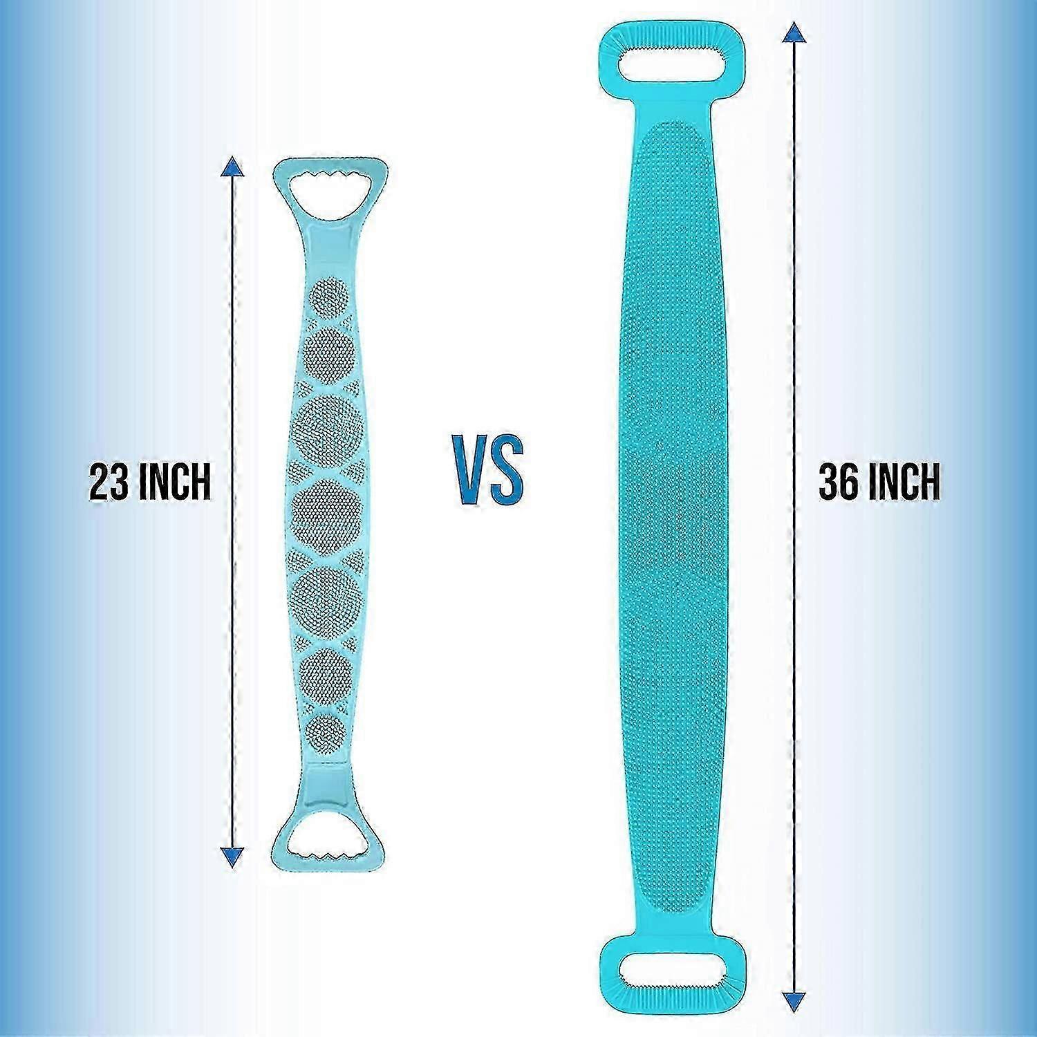 Extra Long 90cm Silicone Back Scrubber - Double Sided Bath Body Exfoliator for