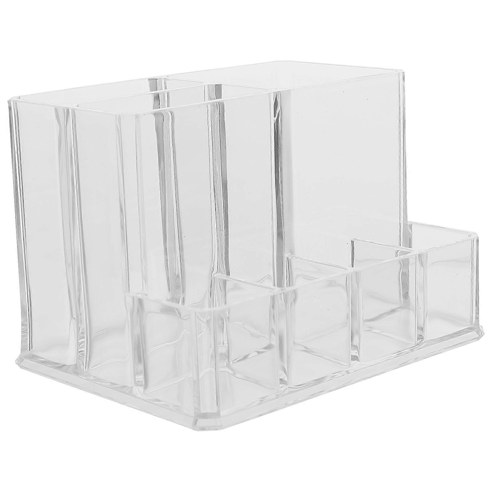 Transparent Cosmetic Storage Box for Makeup Brushes and Small Items Material for Home Office Use 1pc