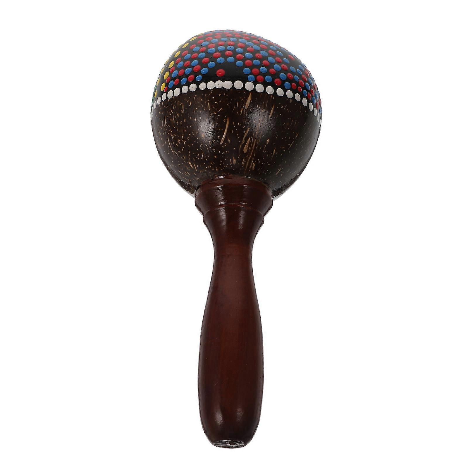 Percussion Instruments For Kids Coconut Shell Sand Hammer Round Rattle Ethnic Style 27X12X10CM 1Pcs