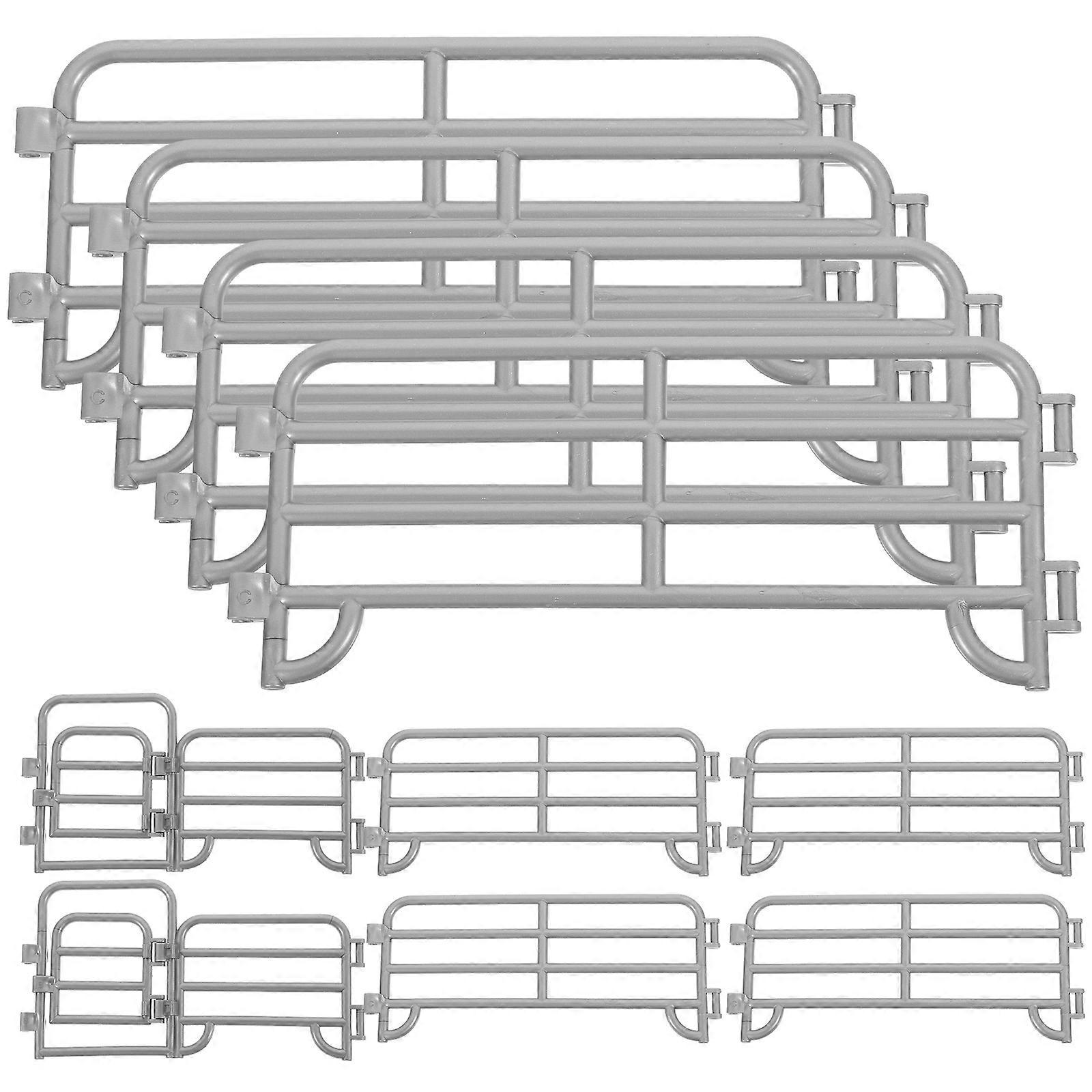 DIY Micro Landscape Barn Fences For Miniature Gardens Decoration 15.50X6.50X0.45CM Silver 1 Set
