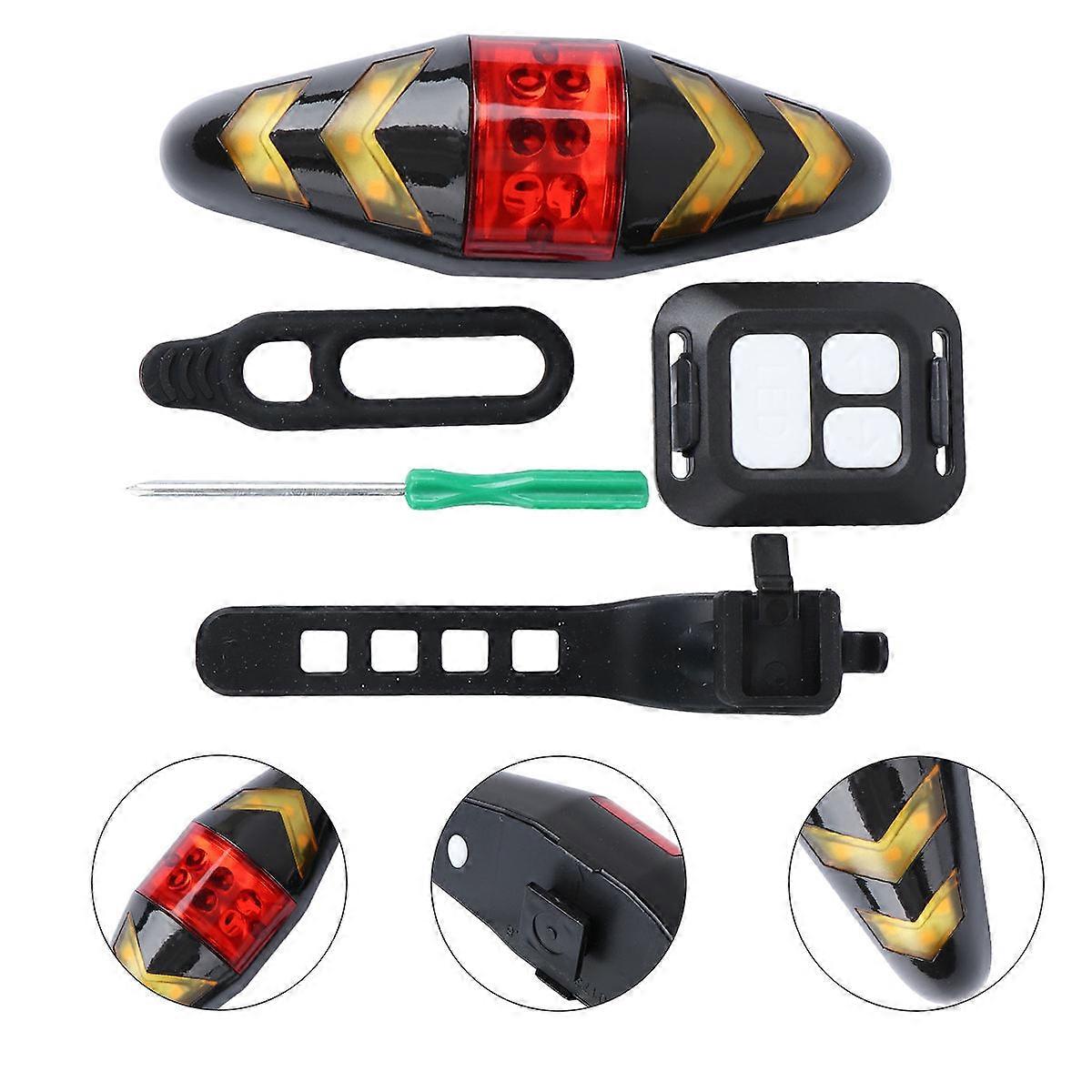 Battery Powered Wireless Operation Taillight For Bikers Cycling Occasions Black Color 1 Set Equipped With Indicators