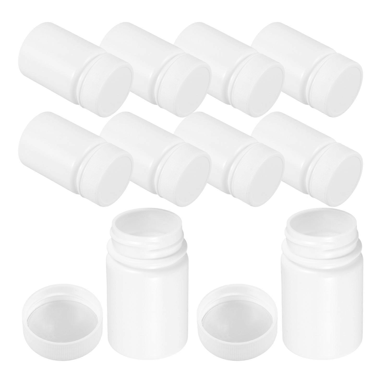 Safe and Reliable Plastic Medicine Bottle with Cap for Storage Use White 40ML