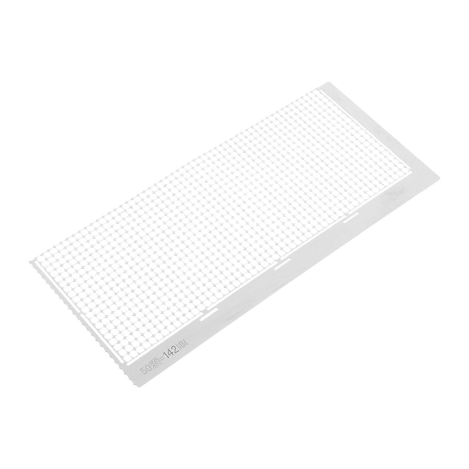 Stainless Steel Diamond Art Ruler with Nonstick Grids for Round Drill DIY Rhinestone Drawing – Portable Mesh Ruler for Large, Detailed Crafts