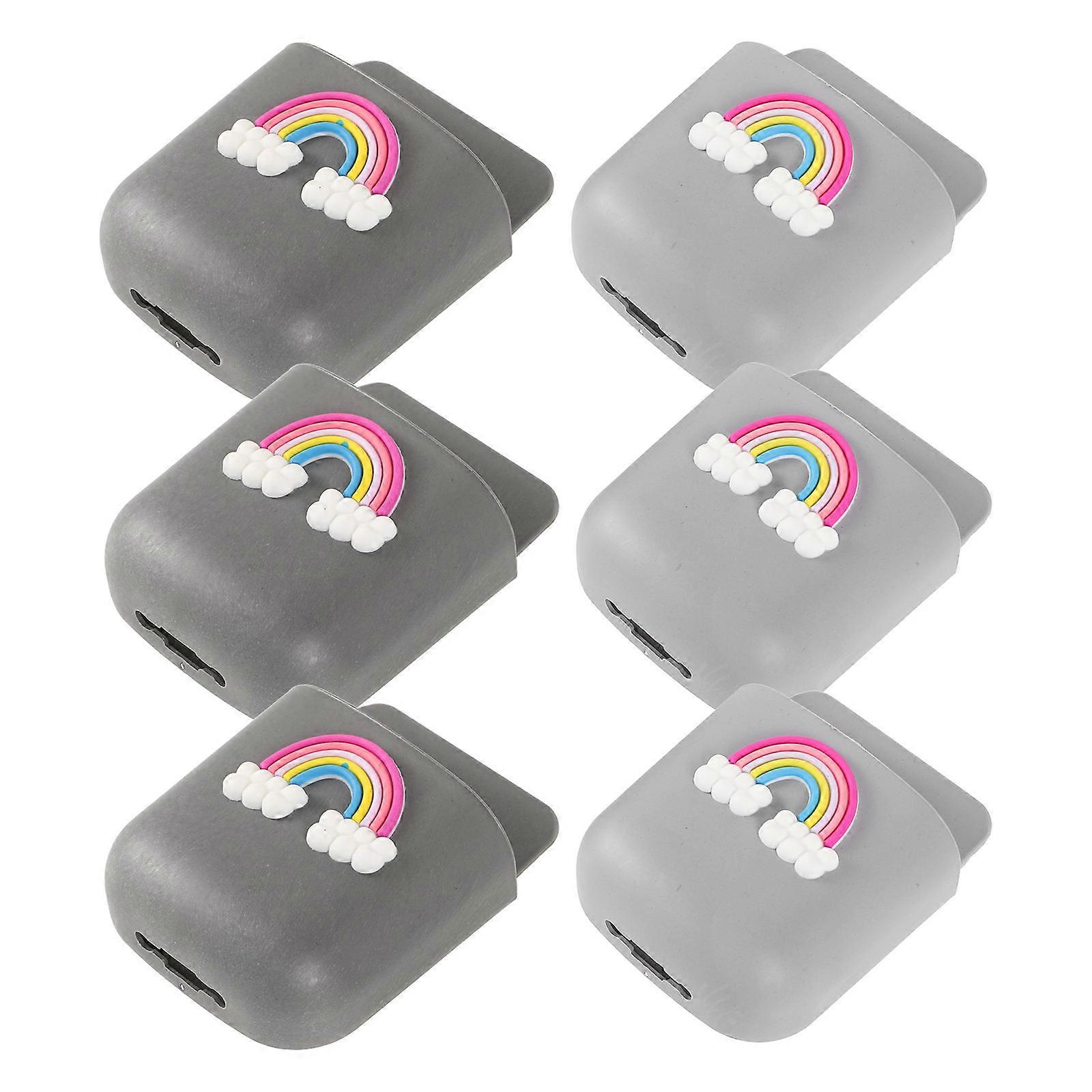 6pcs Wall Mounted Ledge for Toothbrush and Pen Holder in Dark Grey PP Material for Home Use 6pcs