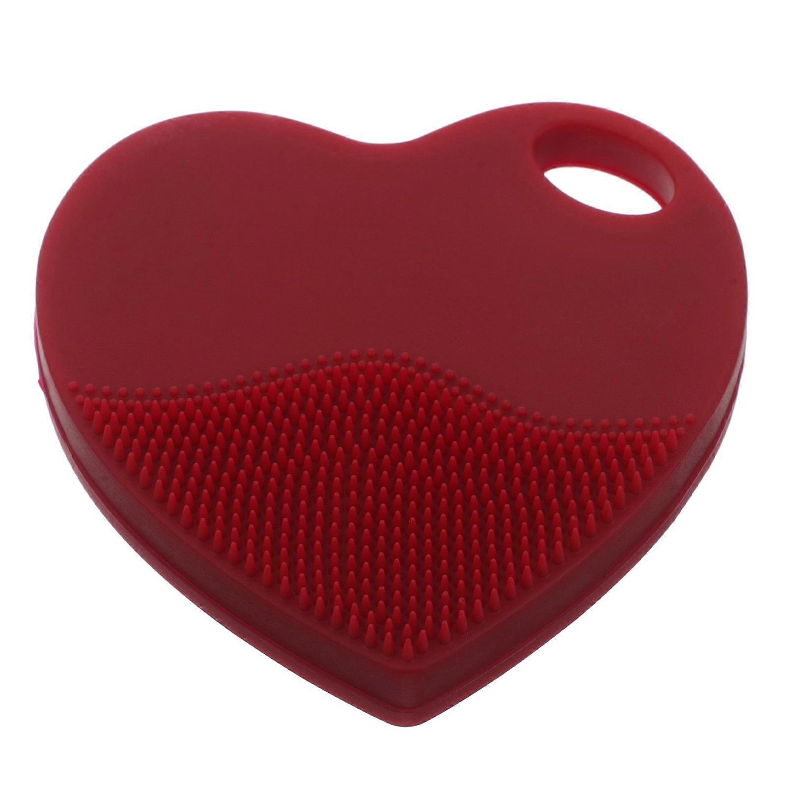 Heart Shaped Silicone Scalp Massager Brush Double Sided Exfoliating Tool for Hair Washing and Facial Skin Care, Ergonomic Design for Easy Handling