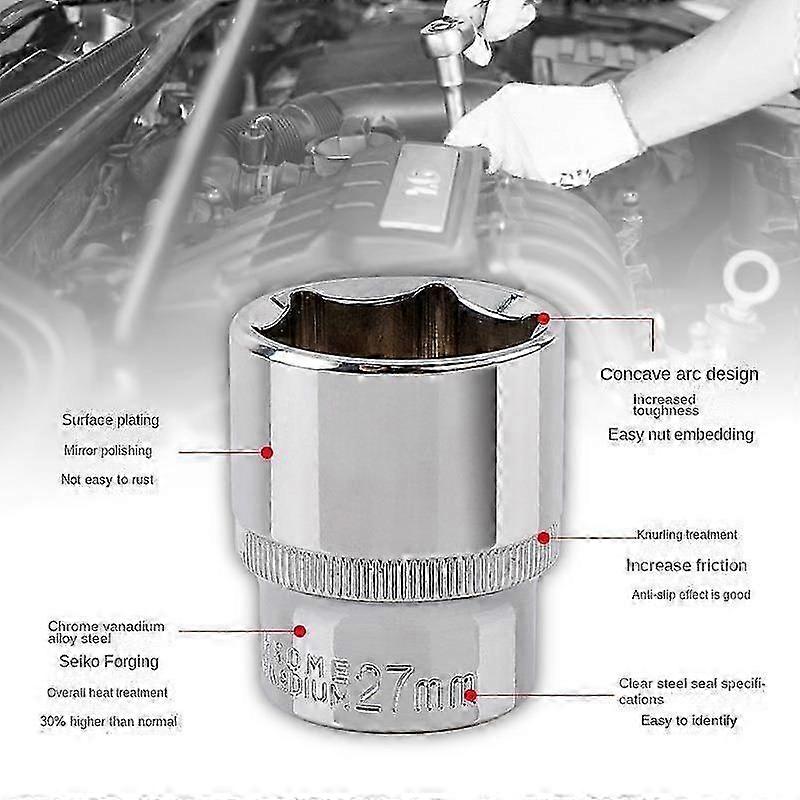 1/2 short head hex socket set Chromium-Vanadium steel large fly external hex socket tube screw socket 2025