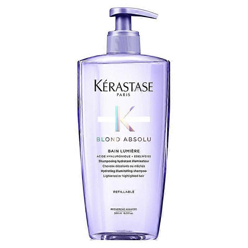 Kerastase Blond Absolu Shampoo Hydrating Refillable Bottle for Lightened & Highlighted Blonde Hair with Hyaluronic Acid 500ml