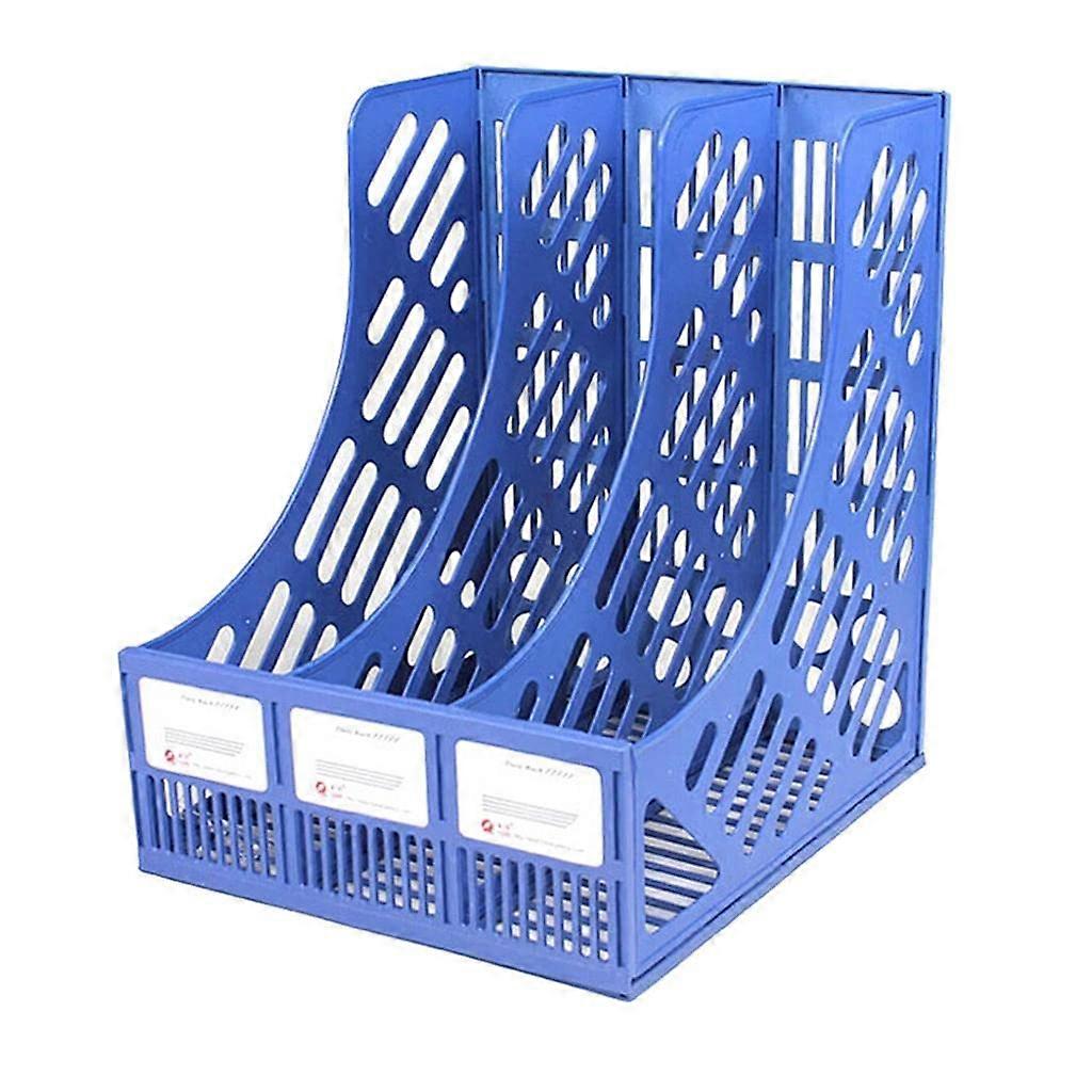 Desk file holder, 3 compartments, vertical file organizer, office desk organizer