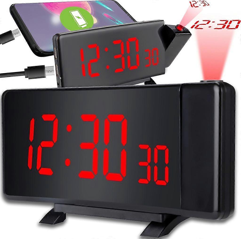 Projection Alarm Clock LED Digital Alarm Clock with Projection Large LED Display Snooze Dual Alarm Clock