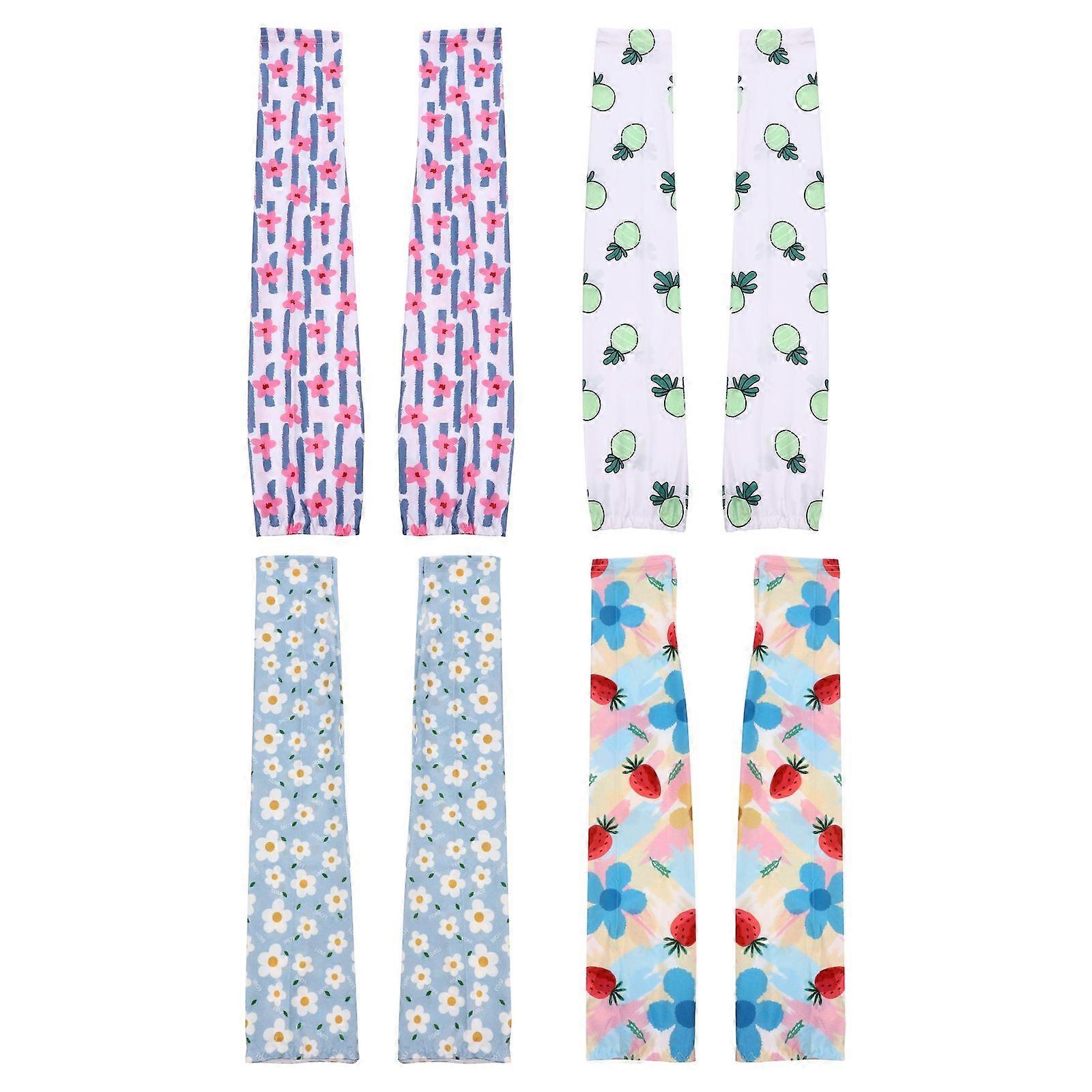 4 ζεύγη Cartoon Sunblock Arm Sleeves Sun Protection Sleeves Arm Cooling Sleeves