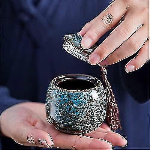 Small Hand Ceramic Keepsake Urns for Human Ashes, Mini Cremation Urns for Funeral