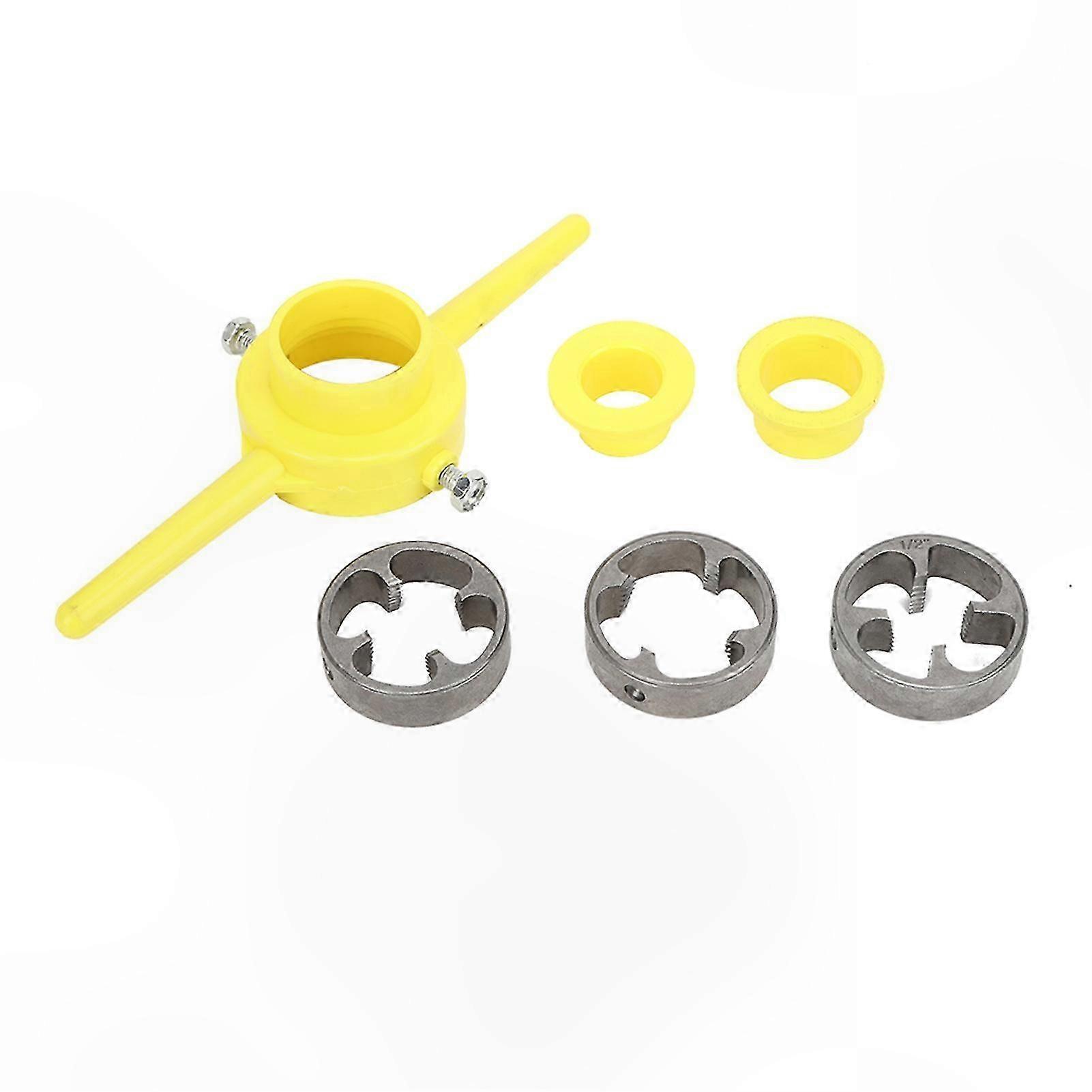 Manual Pipe Threader Set for PVC and NPT Plumbing Projects Hand Tool for Threading Pipes and Fittings Round Die Included