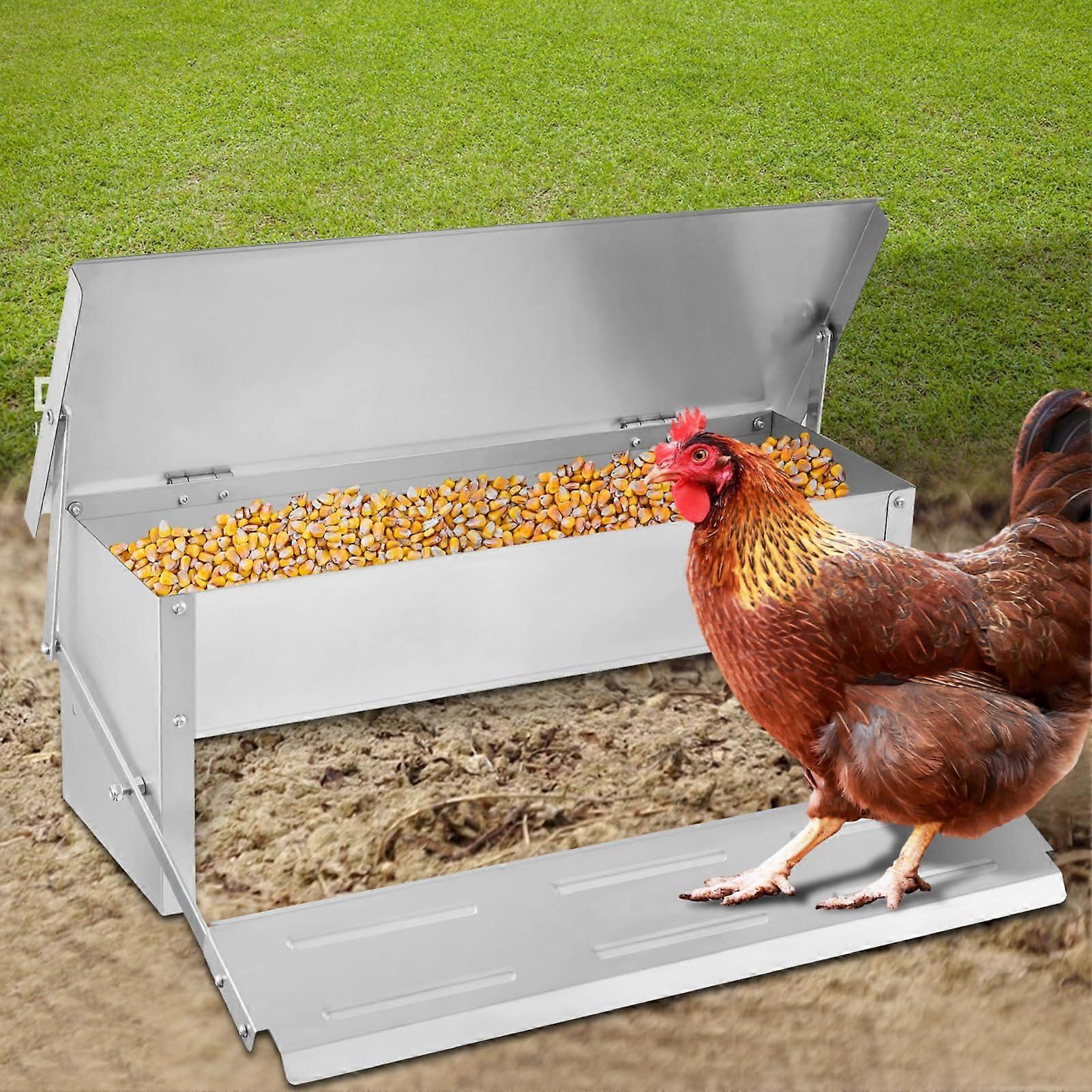 Automatic Treadle Chicken Feeders, 5KG Capacity, No Waste Poultry Feeder with Weatherproof Lid for Ducks, Hens, Fowl Ref: 7698