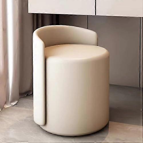 Modern Padded Stool, Versatile Makeup Chair Shoe Changing Stool, Stylish Round Seat for Home Decor, Off White Ref: 3849