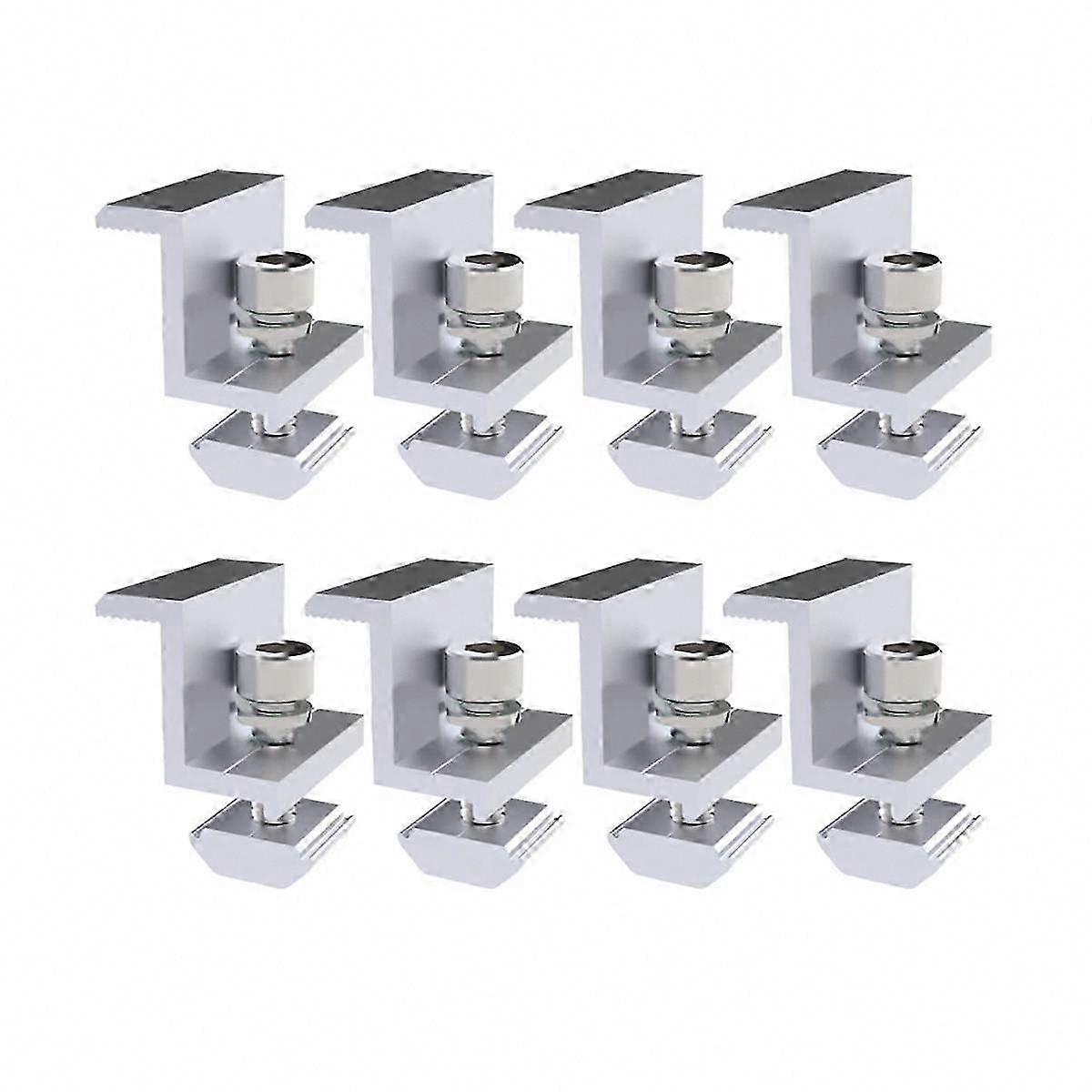 8-Pack Solar Panel Mounting Brackets, Adjustable End Clamps for Secure Solar Module Installation