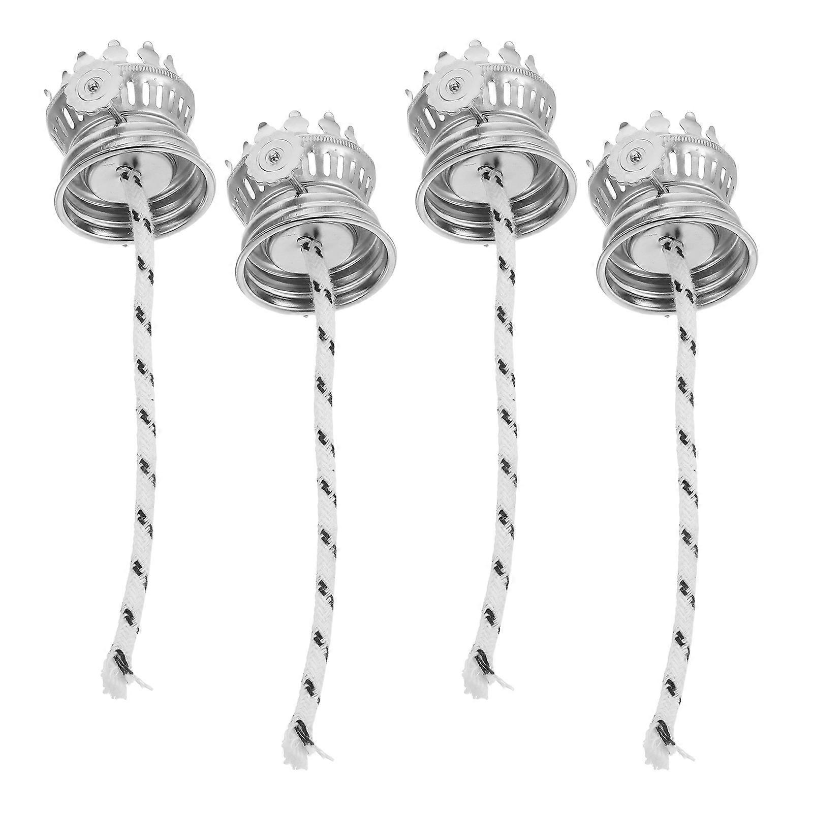 Cotton Oil Lamp Wicks with Adjustable Zinc Alloy Base Replacement Braided Wick for Stable, Clean Burning in Antique Kerosene Lanterns and Hurricane