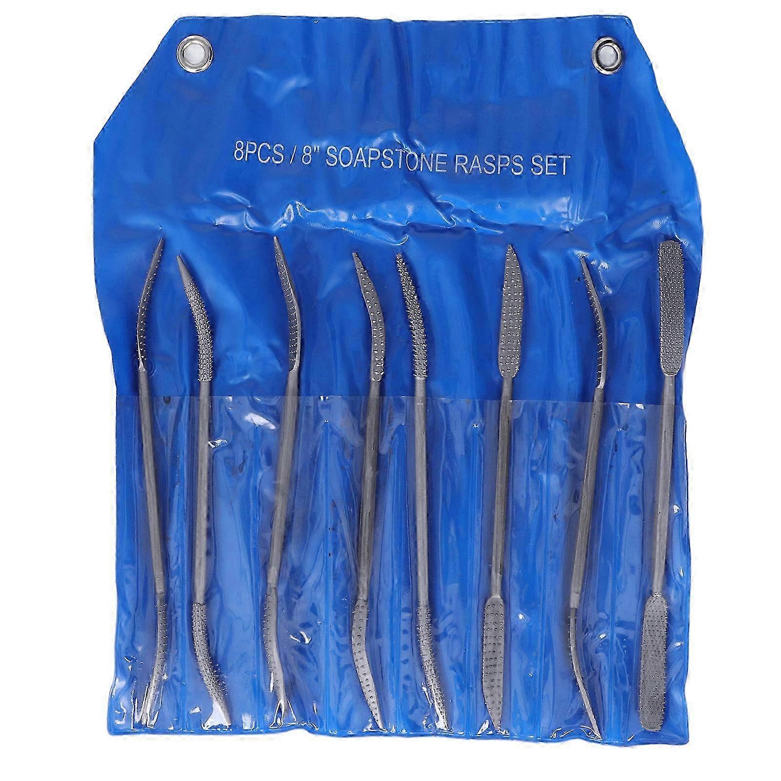 8Pcs Double Ended Rasp File 8in Wood File Set Alloy Steel for Carving Woodworking Polishing