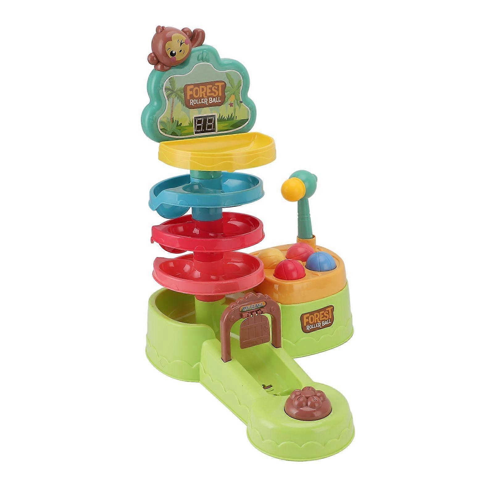 Basketball Scoring Toy With Ball Rolling Track, Engaging STEM Learning For Kids 36, Multiplayer Modes, Plastic Track