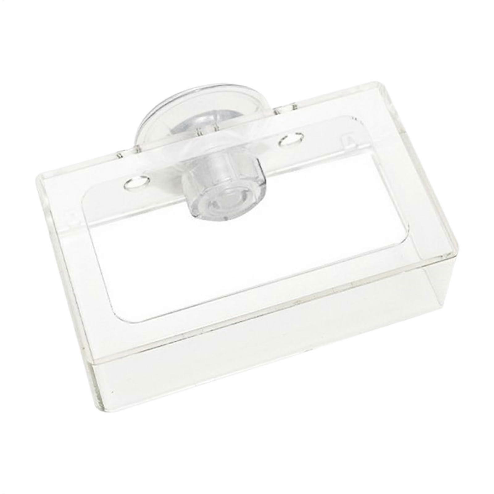 Fish Feeder Square Feeding Tray With Single Suction Cup Rotating Food Holder Reusable SlowFeed Plate For Guppy Betta