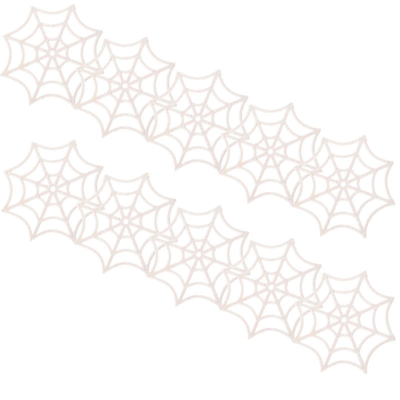 10pcs Plastic Spider Web Cobweb Halloween Party Haunted House Decoration Props