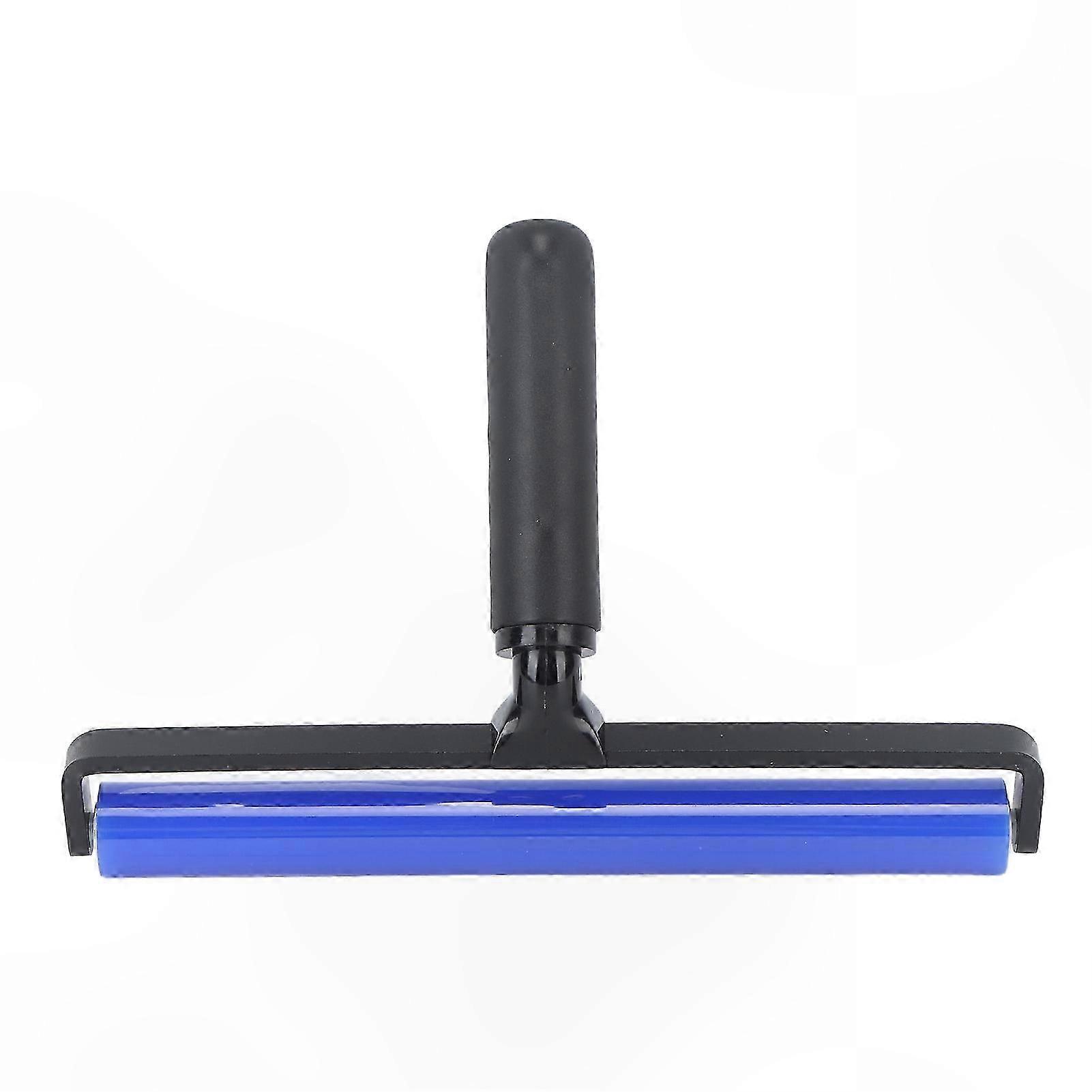 Soft Action Dust Remover Roller with Black Handle and Blue Silicone Surface for Static Cleaning