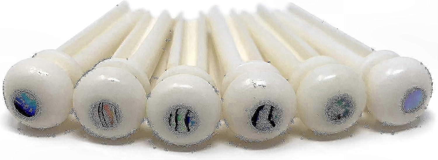Abalone Inlay Bone Bridge Pins for 6 & 12 String Acoustic Guitars