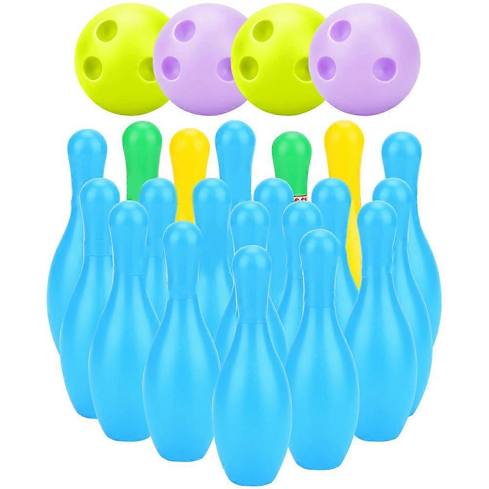Kids Bowling Set Made of Durable Plastic in Assorted Colors for Fun Play Time and Parties 2 Sets