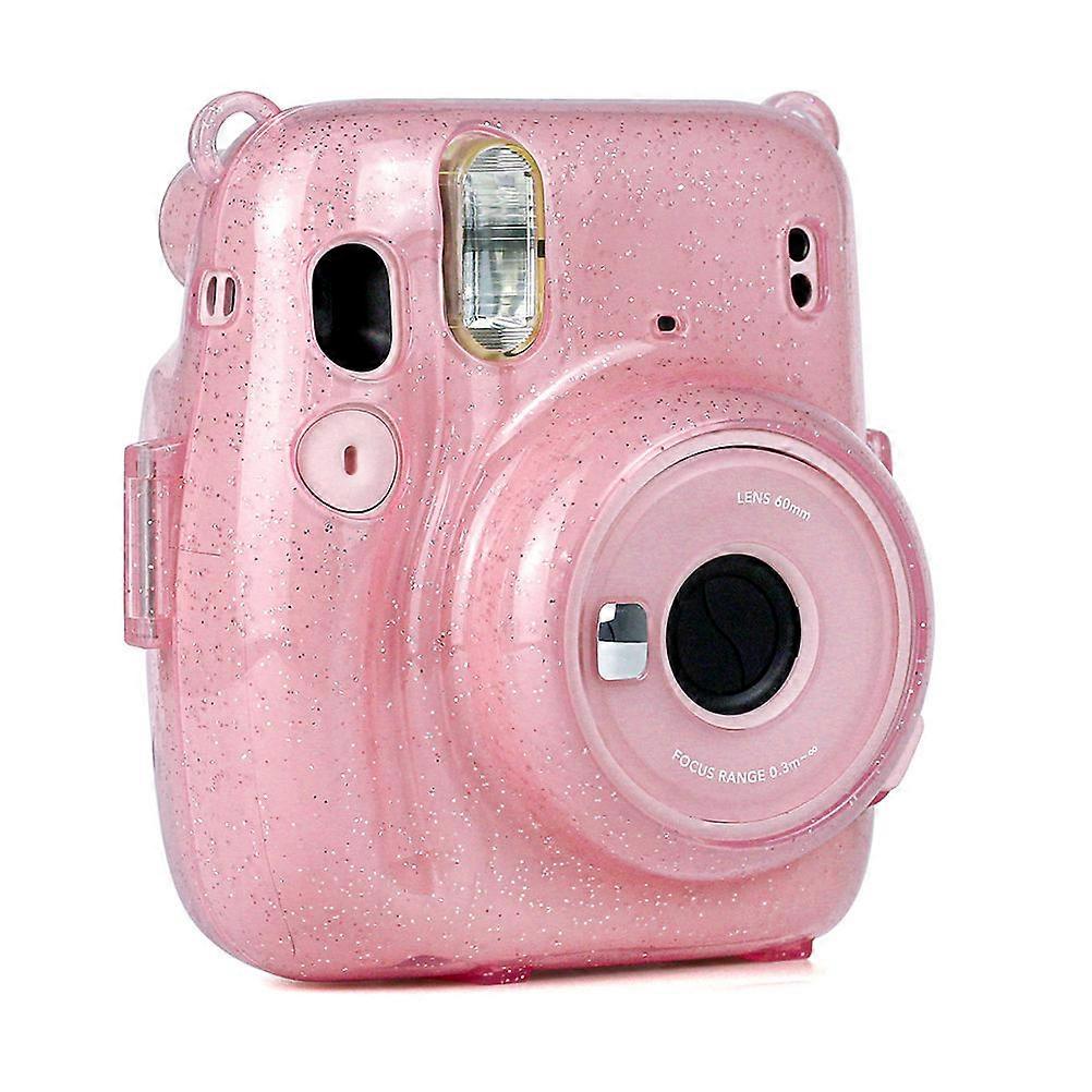 1PC Transparent Storage Case Flashing Protective Cover Scratch Proof Camera Cover Stylish Camera Bag Compatible for Mini11 (Pink)