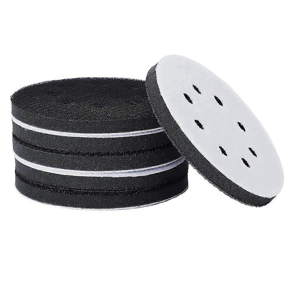 6PCS 5 Inch(125mm) 8-Hole Soft Sponge Interface Pad for Sanding Pads and &Loop Sanding Discs for Su