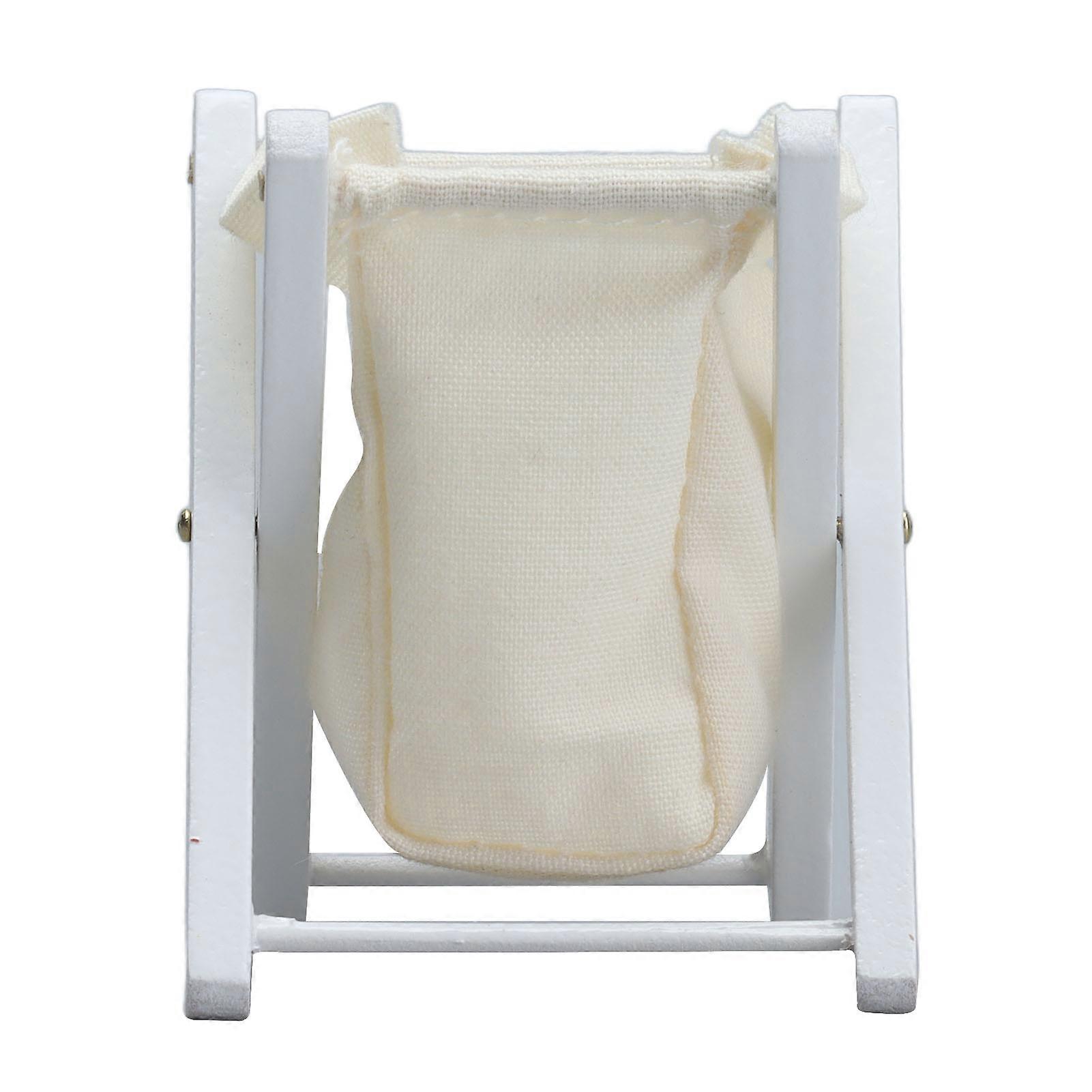 1:12 Scale Birch Folding Laundry Basket Dollhouse Accessory 5.8x4.8cm