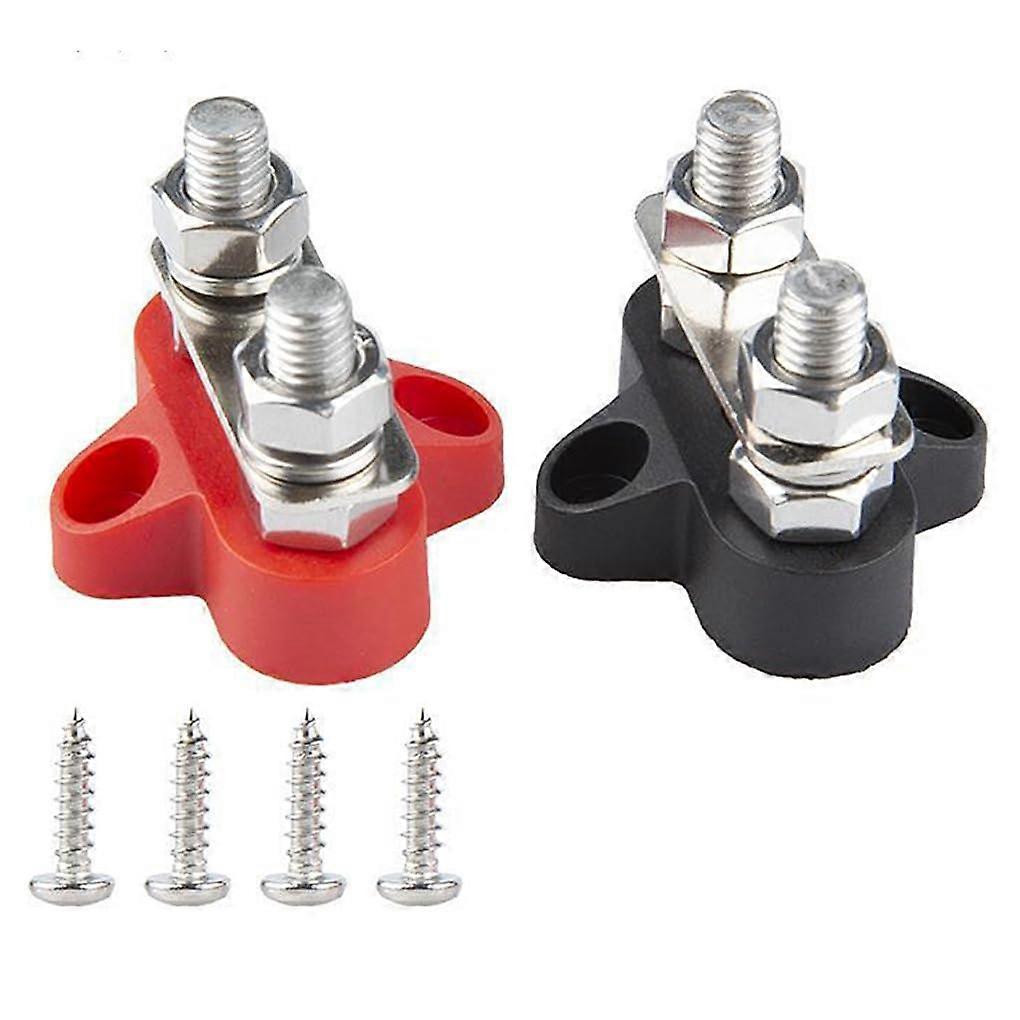 M8 Terminal Stud Blocks Pack of 2 for Car Battery Distribution Connection Bolts, Compatible Automobile Accessories