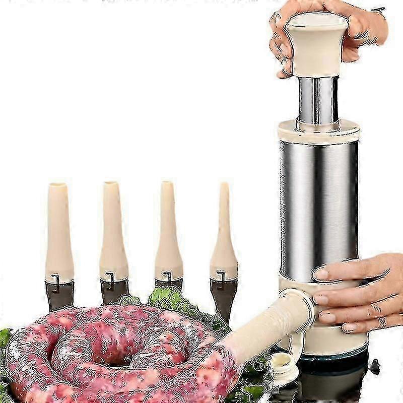 Machine à farcir les saucisses 2025 en acier inoxydable, machine à farcir les saucisses à domicile avec 4 tubes de farce