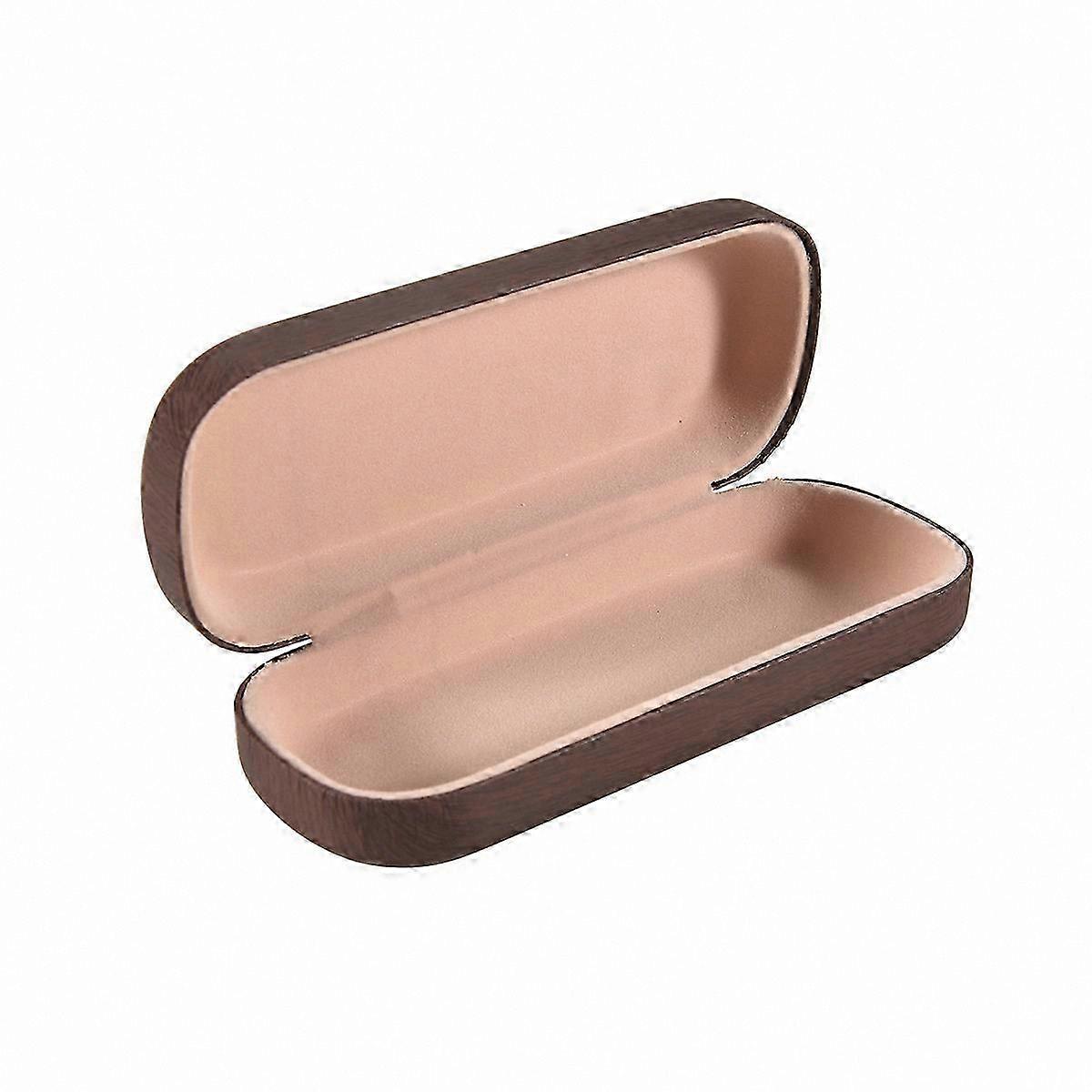 Hard Wooden Grain Portable Glasses Case for Spectacle Frames, Reading Glasses, and Sunglasses Storage Box Holder