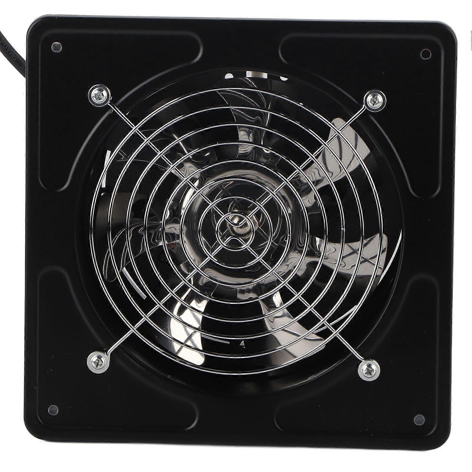 190mm 40W 220V مروحة العادم المثبتة على الحائط منخفضة الضوضاء المنزل الحمام المطبخ المرآب التهوية (أسود)