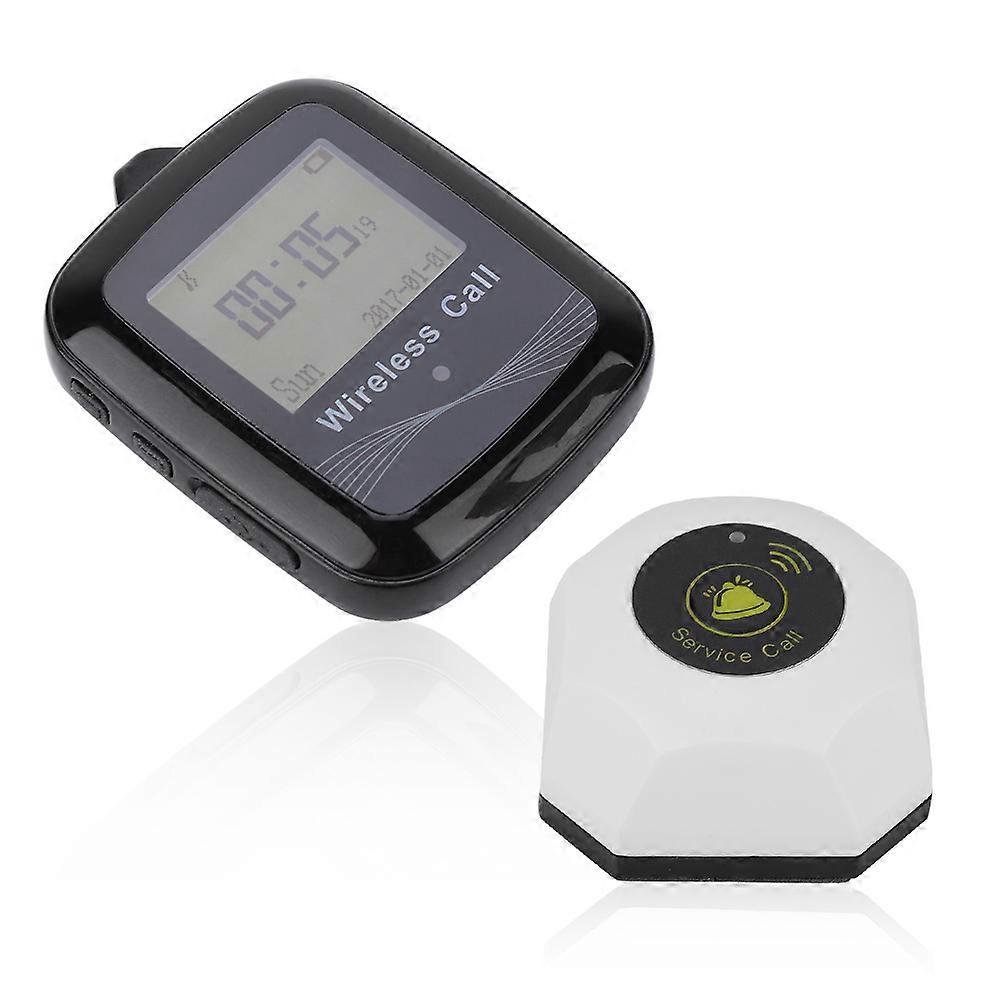 CTW07 Black Receiver with 10 White CTT20 Wireless Pagers - 300m Range