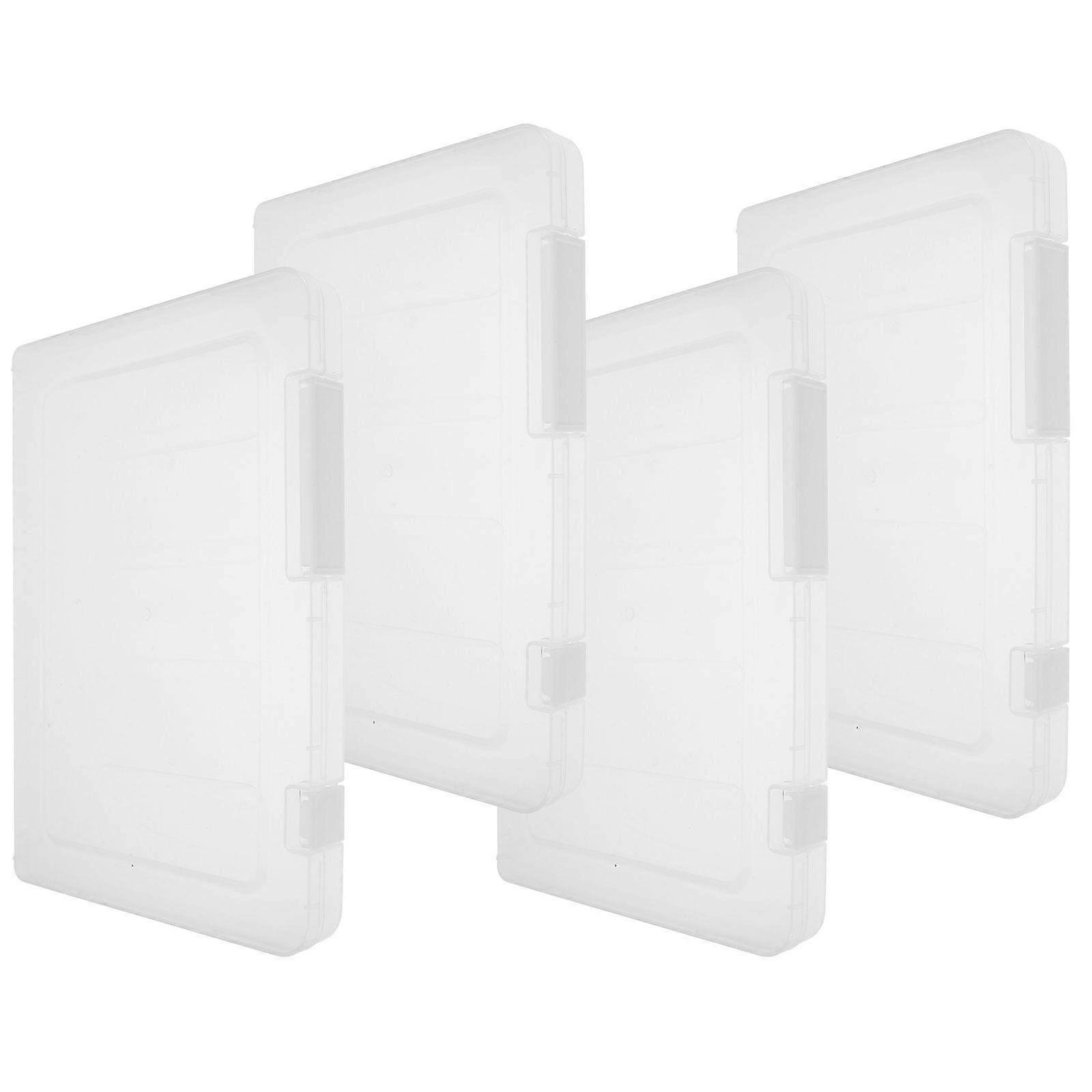 4pcs Portable A5 File Project Case Plastic Files Storage Box Scrapbook Paper Files Storage Box