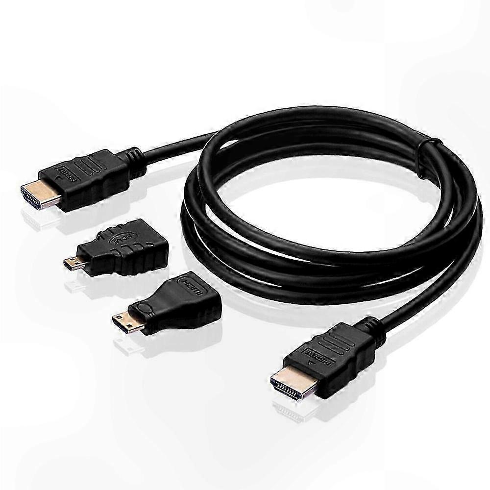 HDMI Adapter Kit with 1.5m Cable, Mini and Micro Connectors for Full HD 1080P Display Support