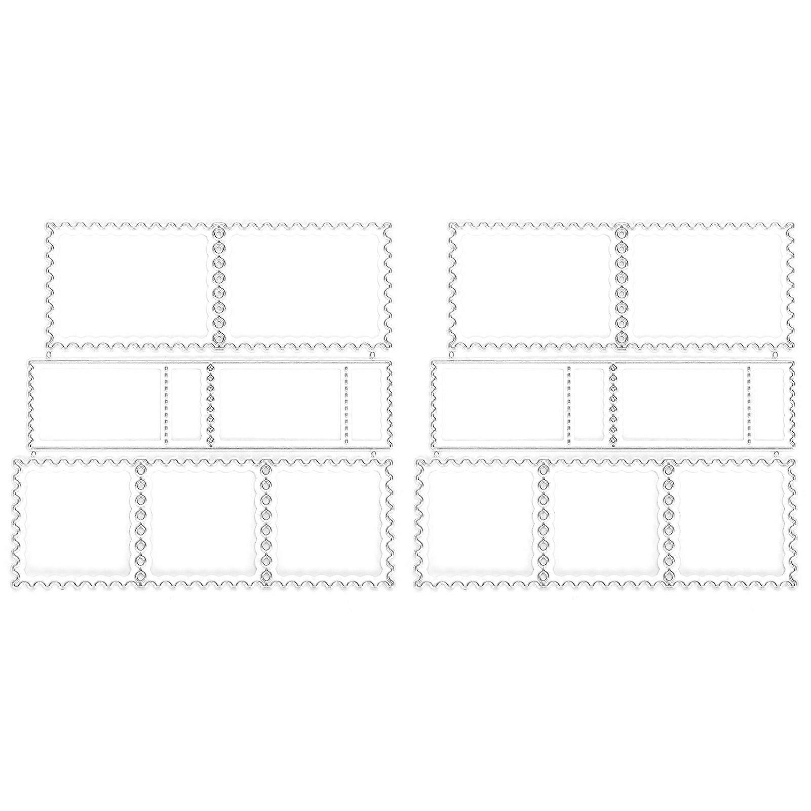 2Pcs Metal Cutting Die Stencil Stamp Frame DIY Scrapbooking Embossing Paper Cards Template