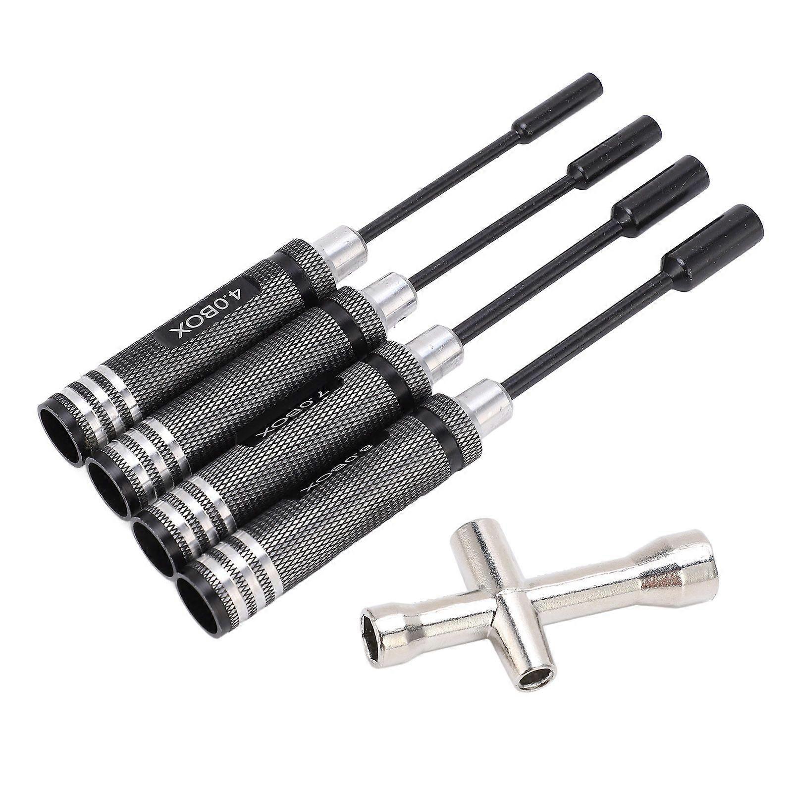Hex Nut Driver Sleeve Set Spanner Box Screwdriver Sleeve 4.0mm 5.5mm 7.0mm 8.0mm with Cross Socket Sleeve