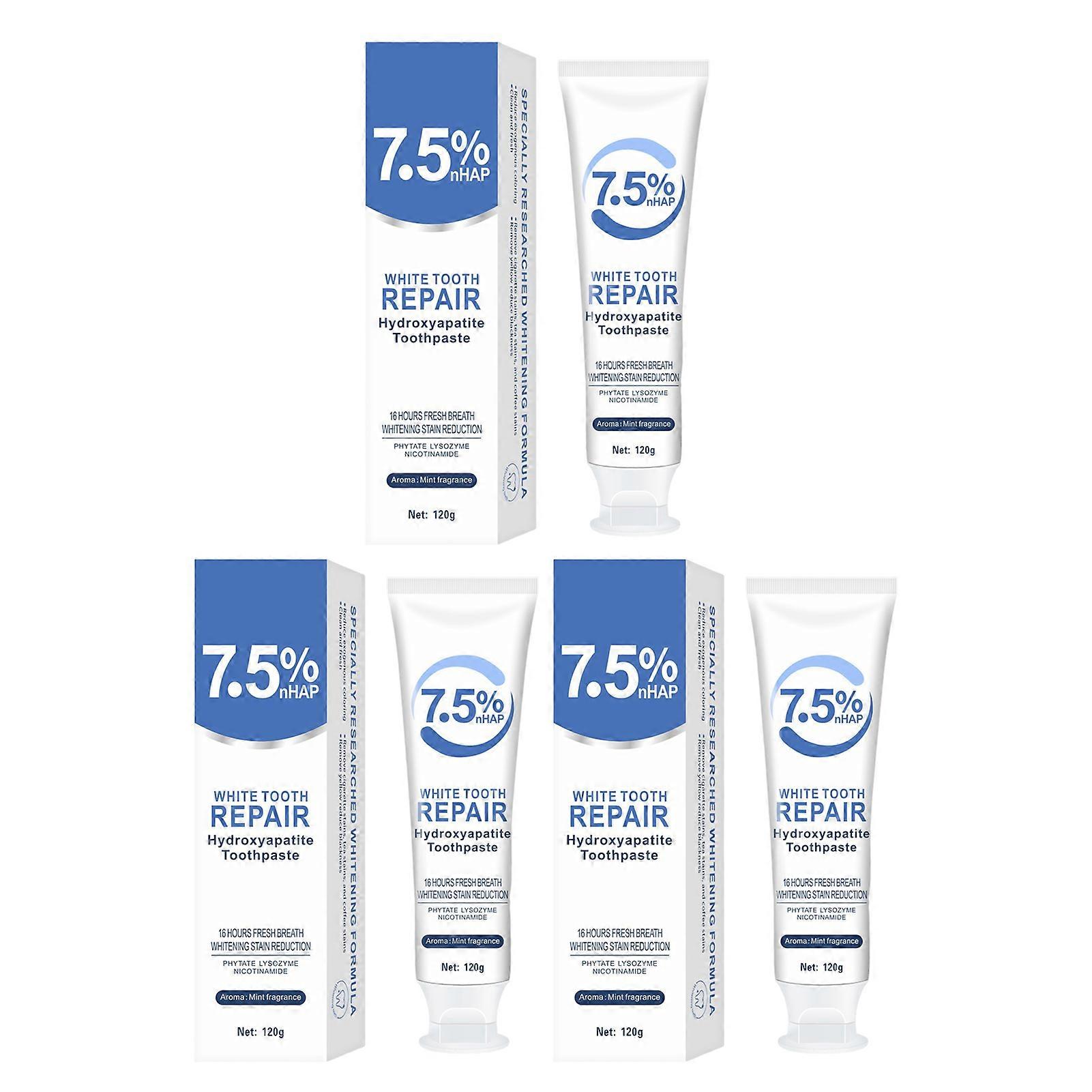 7.5% Hydroxyapatite Toothpastes for Enamel Protection and Tooth Strengthening, 7.5% Nano Hydroxyapatite Toothpaste White Tooth Repair