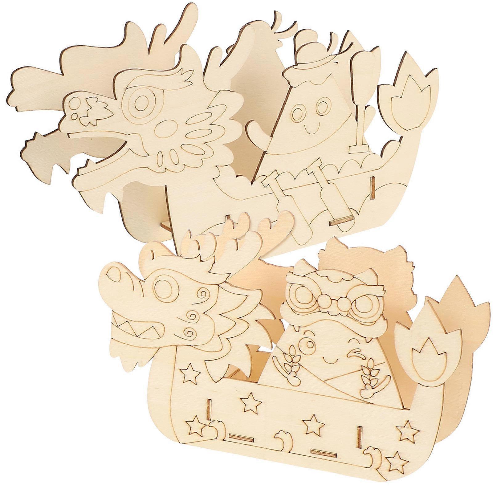 3D Puzzle Toy Wooden Boat Model for Playing 6Sets DIY Kids Puzzle Kit
