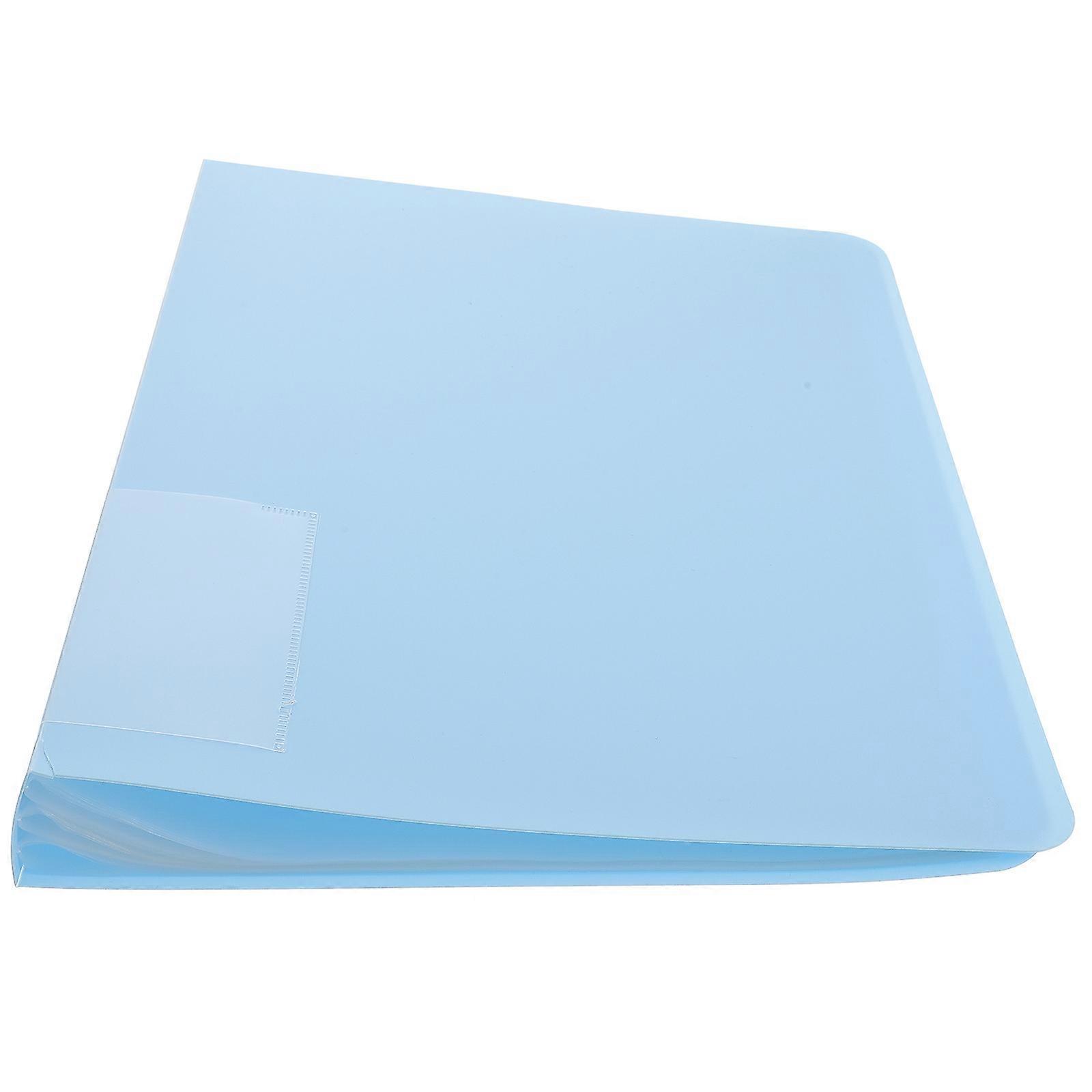 A4 File Storage Bags 2Pcs Practical Blue Office Supplies Keep Materials Clean Portable Plastic