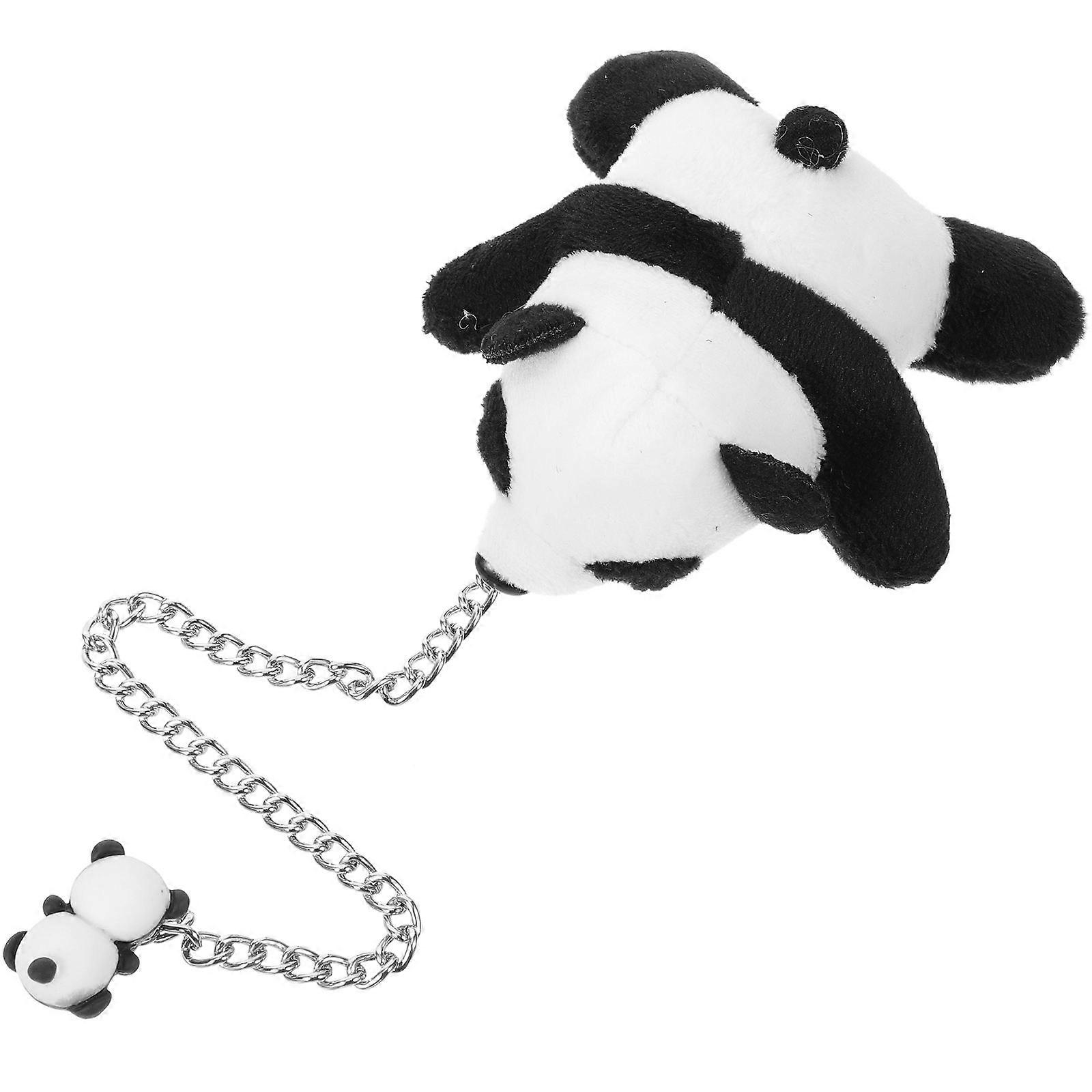Plush Metal Panda Shoe Charm Shoe Chain for Decoration 5Pcs Pack