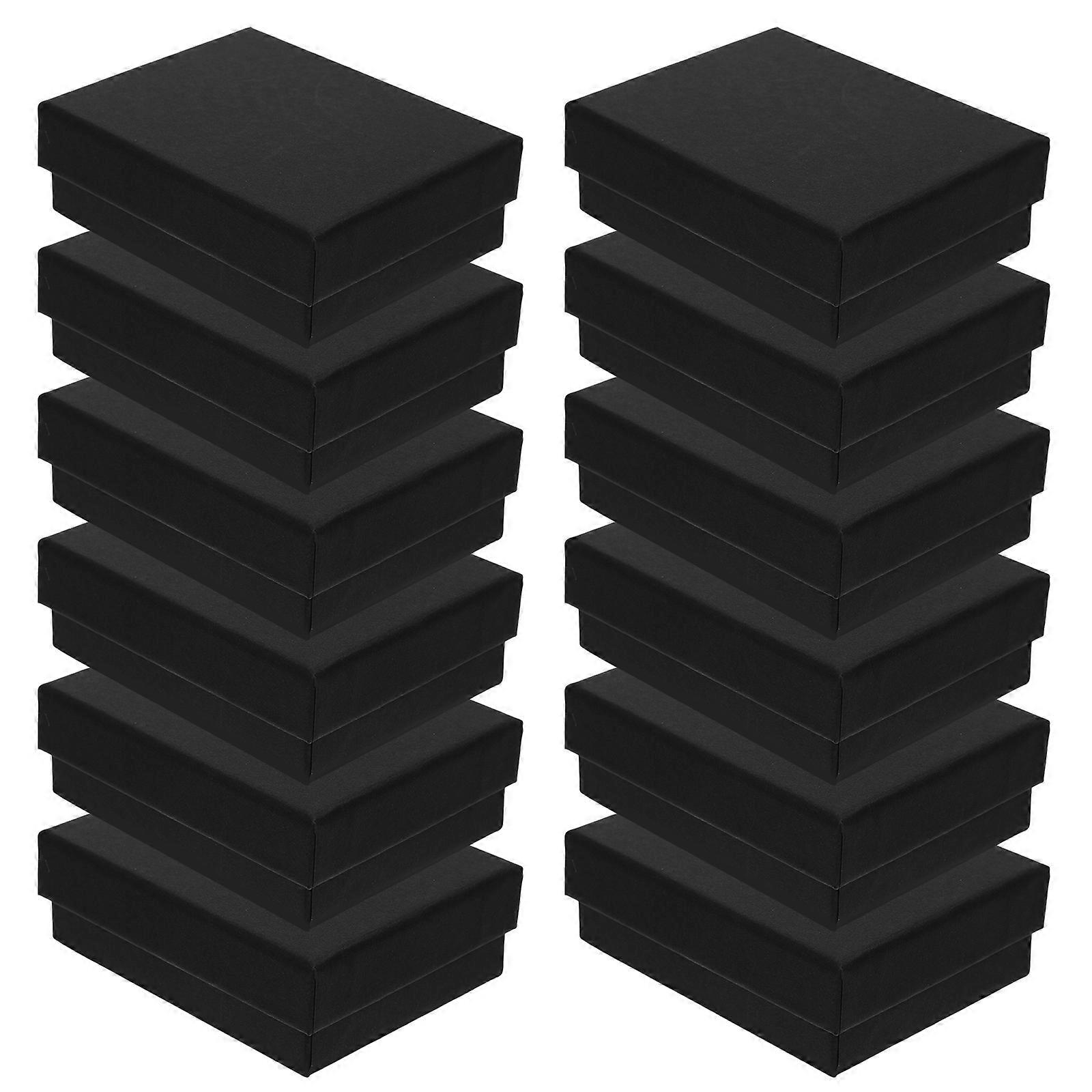 Jewelry Packaging Boxes 48 Pcs Black Rectangular Simple For Women