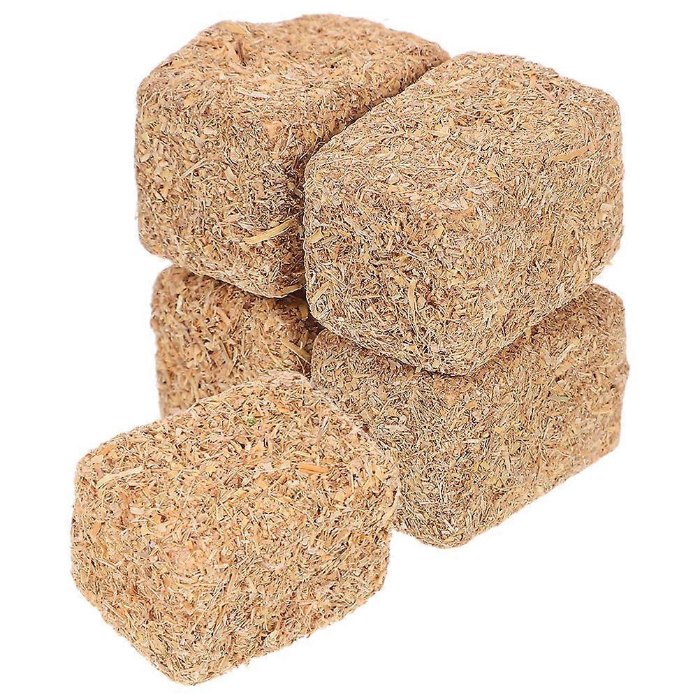 Fake Hay Ornament Mini Hay Bales for DIY Use 8Pcs Khaki Wood Material