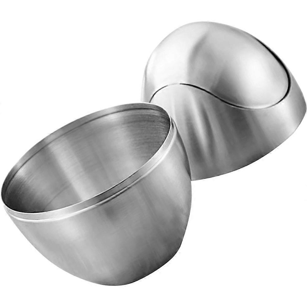 Stainless Steel Egg Shape Trash Bin For Bathroom Odor Prevention 1Pack