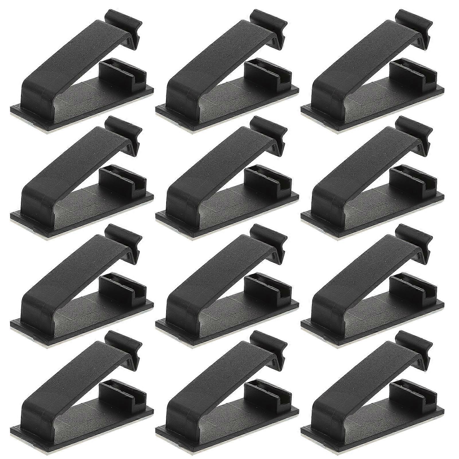 Cable Organizer Desktop Cable Organizers Cubicle Use Black Rectangular Clip 50Pcs
